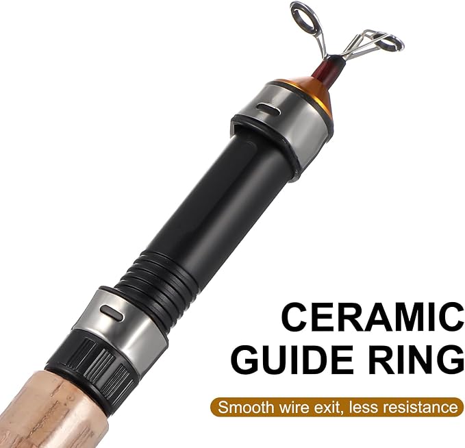 TOYANDONA Pocket Telescopic Fishing Rod, 25.6 Inch Carbon Mini Ultra-Light Ice Fishing Rod Cork Handle, Travel Fishing Pole for Saltwater Freshwater Fishing Gifts for Man