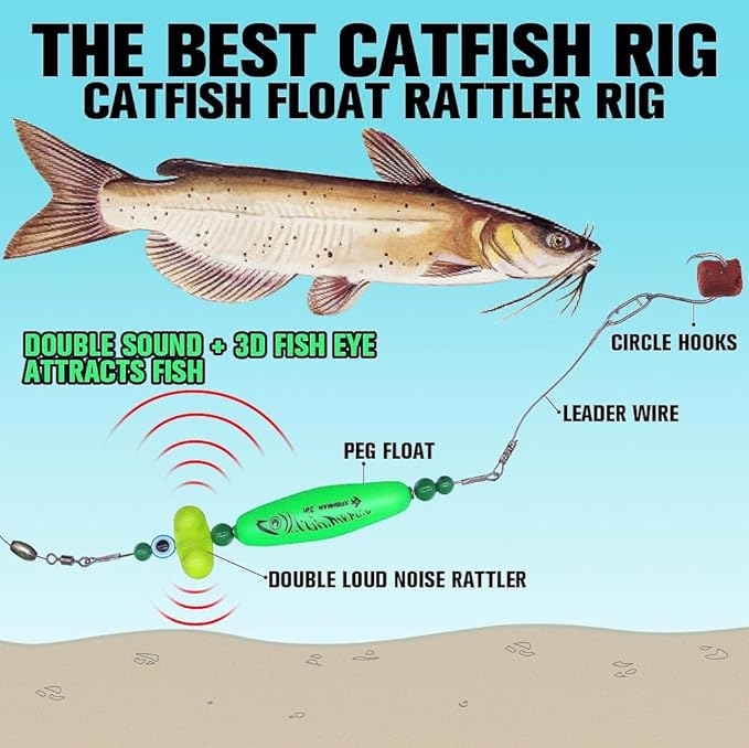 Catfish-Rig-for-Bank-Fishing-Catfishing-Tackle-Floats-with-Rattler-Santee Cooper Rig Equipment