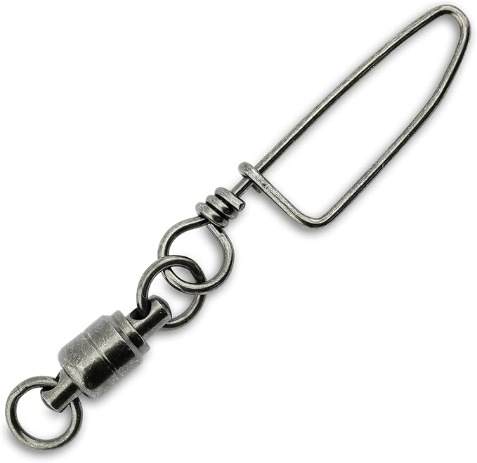 AFW Solid Brass Ball Bearing Snap Swivels with Welded Rings - Black Finish, Up to 450 lb Test Capacity, Patented Bullet Shaped Head for Reduced Water Resistance, Fluid Rotation