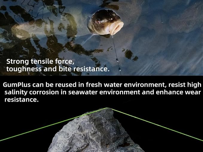 GumMAX 545/1093/1640yds 5-100LB 8X Braided Fishing Line Abrasion Resistant Superline Zero Stretch & Smaller Diameter Confuse & Never Fade in Saltwater and Freshwater