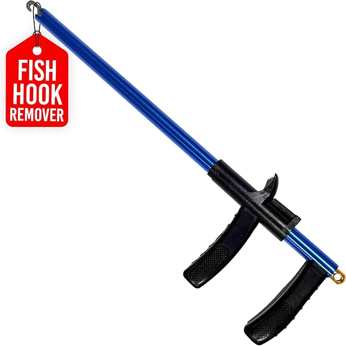 Rite Angler Fishing Hook Removal Tool – Stainless Steel Fish Hook Remover, Hook Extractor for Easy Unhooking, Dehooking and Quick Release Fishing Must Have Accessories Long Remover – 13.5", Blue/Black