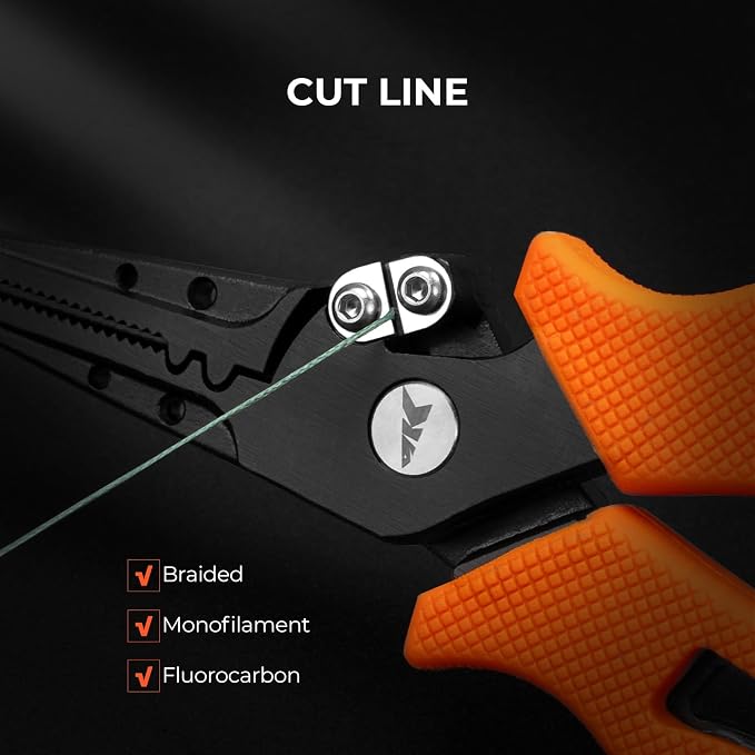 KastKing Cutthroat 7 inch Fishing Split Ring Pliers, 420 Stainless Steel Fishing Tools, Saltwater Resistant Fishing Gear, Tungsten Carbide Cutters