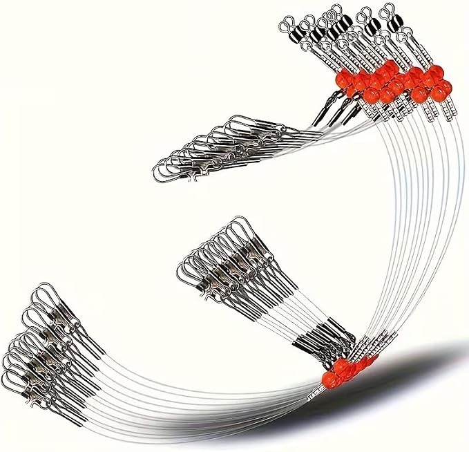 YOTO Fishing Leaders,Saltwater Tackle Rig with Swivels Snap, High-Strength Fishing Wire Gear Equipment for Lures Bait Or Hooks,1Arm and 2Arm