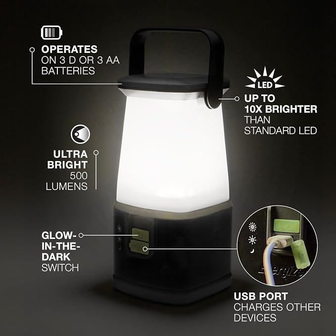 ENERGIZER WeatheReady LED Camping Lantern PRO-360, IPX4 Water Resistant Tent Light, Ultra Bright Battery Powered Lanterns for Camping, Outdoors, Emergency Power Outage (Pack of 4)