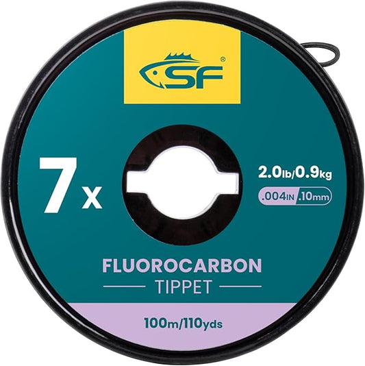 SF Clear Fluorocarbon Tippet Line Fly Fishing Tippets Leaders Trout 75M 100M 0X 1X 2X 3X 4X 5X 6X 7X