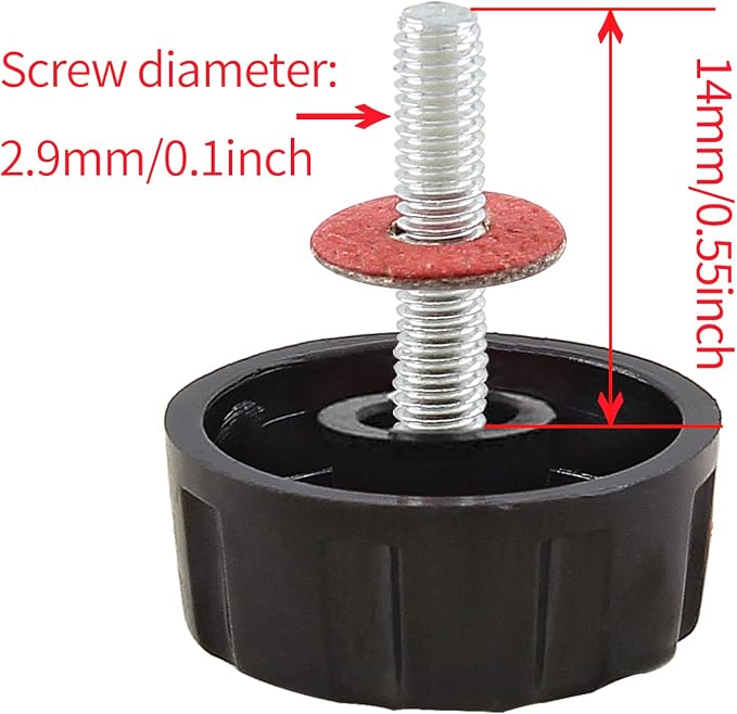 Waziaqoc 5pcs Universal Fishing Reel Handle Screw Caps, Black Screws Nuts Caps for Fishing Reel Knobs, Fishing Tools for Spinning Reel Crank Power Handle Grip
