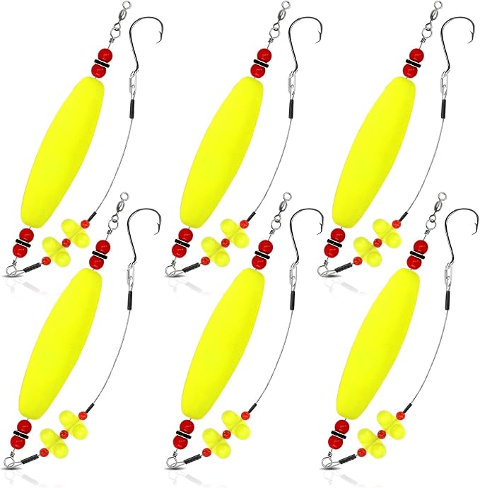 Catfish Float Rigs：Santee Rig Catfish Bait Floats Kit with Rattles & Noise - 8/0 Stainless Hooks for Monster Fish - Durable EVA Bobbers for Boat or Shore Fishing - Catfish Angler's Gift