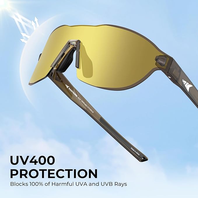 KastKing Nizini Polarized Sports Fishing Sunglasses, With PuriVex Protective Lens Coating, Rimless Wrap Design, Men Women