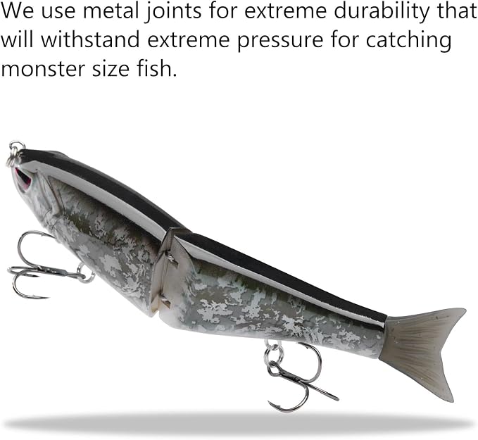 Bassdash SwimShad Glide Baits Jointed Swimbait Bass Pike Salmon Trout Muskie Fishing Lure