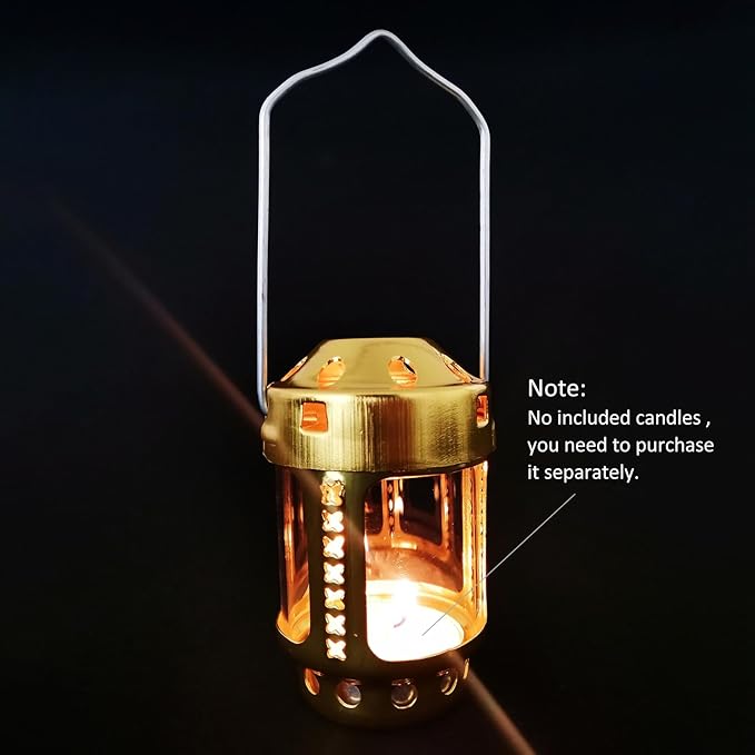 2 PCS Outdoor Hanging Candle Lanterns, Night Fishing Light Weight Lamps with Carry Handle and Glass for Camping (2)