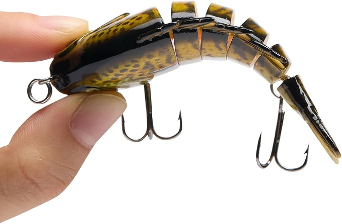 BASSDASH SwimPanfish Multi Jointed Panfish Bluegill Swimbaits Hard Topwater Bass Lures Fishing Lure Crank Saltwater 3.5in/0.85oz