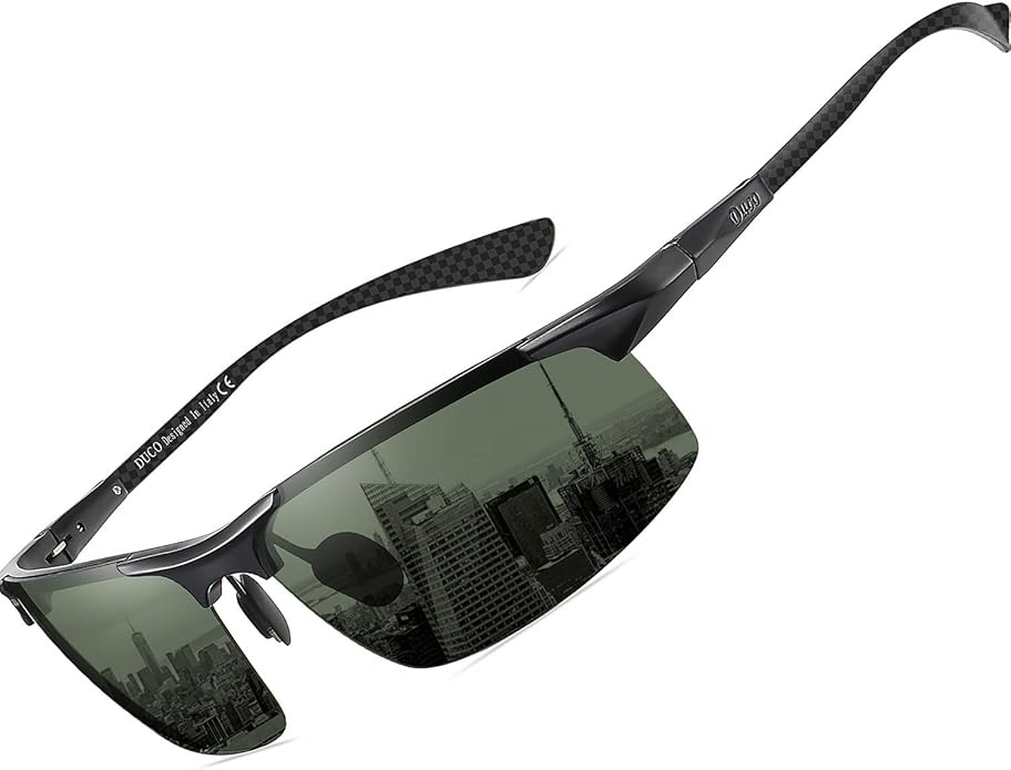 DUCO Polarized Sunglasses Mens Ultralight Carbon Fiber Sun Glasses for Men Driving Sports Fishing UV400 Protection DC8277