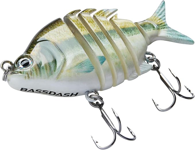 Bassdash SwimPanfish 0.34oz Hard Swimbaits Multi Jointed Topwater Trout Bass Fishing Crank Lure for Freshwater and Saltwater
