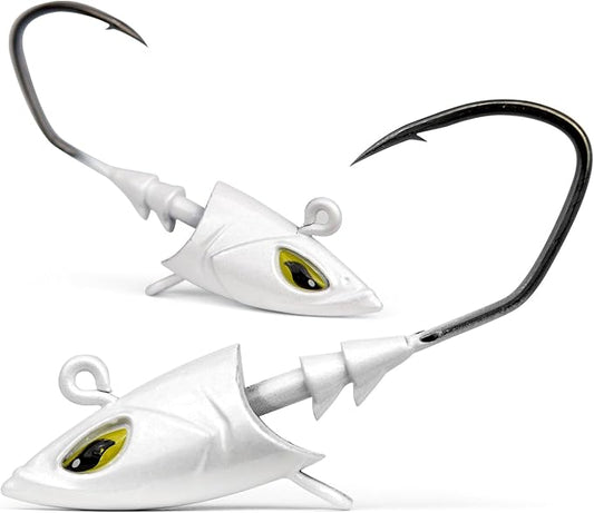 Saltwater Jig Head, Fish Eye Swimbait Jighead for Fishing Inshore/Offshore 1/2 3/4 1 1.5oz with 7/0 Hooks for Redfish, Stripper, Seabass etc.