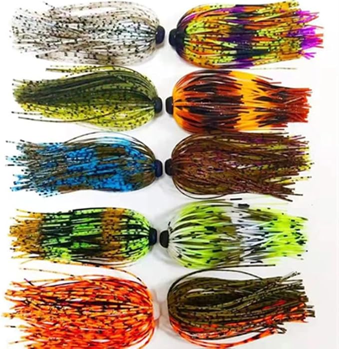 Pack of 12 Colorful Silicone Skirts Streamer Spinnerbaits Buzzbait Fishing Bait Lures