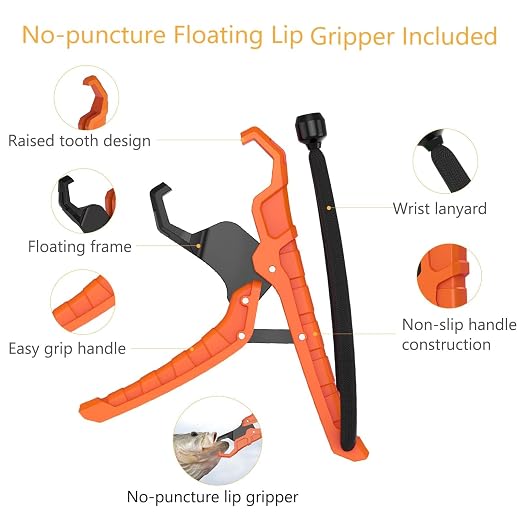 Fish Scale, Waterproof Floating Fishing Scale with Lip Gripper, 110lb/50kg Hanging Digital Fish Digital Scale, Floating with LCD Backlit, Tape Measure for Fishing Hunting, Batteries Included
