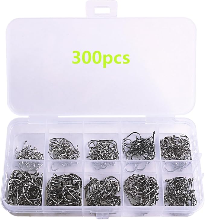 1000pcs 600pcs 300pcs Small Fish Hooks for Freshwater, 10 Specifications of Trout Fishing Hook Set