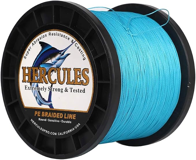 HERCULES Cost-Effective Super Cast 8 Strands Braided Fishing Line 10LB to 300LB Test for Salt-Water,109/328/547/1094 Yards(100M/300M/500M/1000M),Diam.#0.12MM-1.2MM,Hi-Grade Performance,Variety Colors