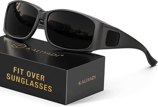 KALIYADI Polarized Sunglasses-Men Women Fit-Over-Glasses: Wrap Around Womens Sunglasses with UV400 for Driving Fishing Golf