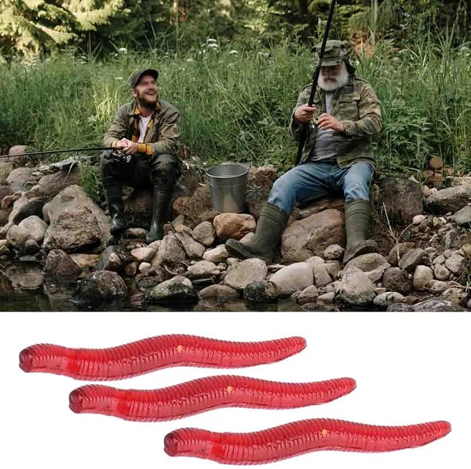 4cm 100pcs Soft Bait Set Realistic False Earthworm Worm Elastic Rubber Earthworm Fishing Bait