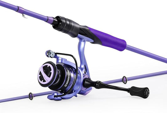 Sougayilang Spinning Combo – 5.2:1 Gear Ratio, IM6 Graphite 2-Piece Rod, Stainless Steel Guides for Bass, Trout, Panfish – Lightweight Freshwater Fishing Kit