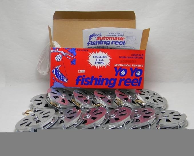 12 Mechanical Fisher's Yo Yo Fishing Reels (Flat Trigger Model)