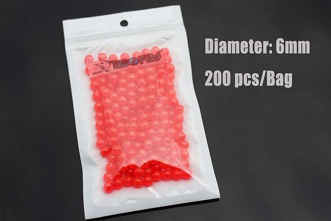 Tigofly 200 pcs/lot Plastic 6mm Round UV Red Fishing Beads Hard Floating Bobber Bulk Beads Fishing Accessories