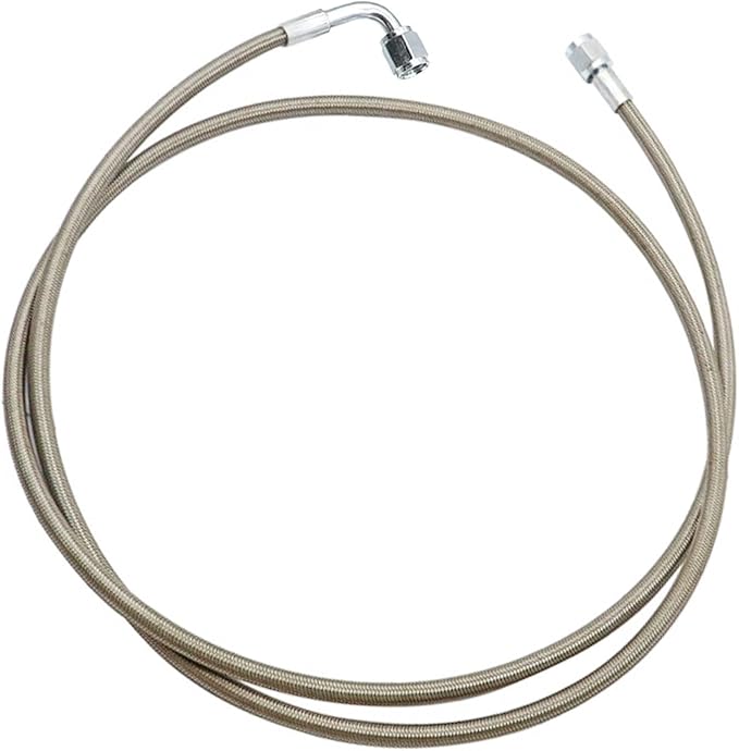 GXARTS 60" Billet Steel Braided Turbo Oil Feed Line Length 4AN 90 Degree Straight Hose Straight PTFE line straight Hose End Pressure Stainless Remote Turbocharger 551871