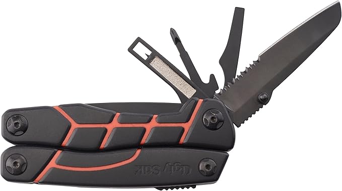 Ugly Stik Ugly Tools Multitool Knife for Fishing, 11-in-1 Fishing Tool for Anglers, Includes Pliers, Scissors, Knife, and Screwdriver, Non-Slip Grip Handle