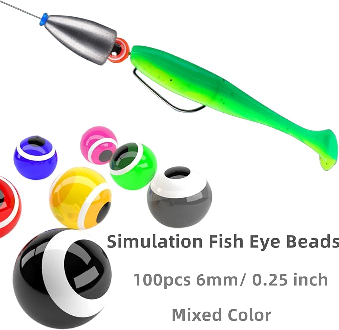 161Pcs/Box Worm Fishing Sinker Weights Kit with Soft Plastic Core（20g,14g,10g,7g,5g,3.5g Mixed, 61Pcs Bullet Lead Fishing Weights, 100 Pcs Eye Beads Bait, Don't Hurt Line Texas Rig