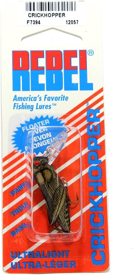 Rebel Lures Crickhopper Cricket/Grasshopper Crankbait Fishing Lure, 1 1/2 Inch, 1/4 Ounce