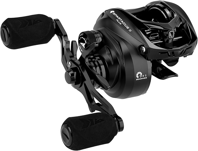 KastKing Spartacus II Plus Baitcasting Reel, DualBalance™ Magnetic Braking System, 8.0:1 High-Speed Gear Ratio, Ultralight 6 oz, 7+1 MaxiDur Double-Shielded Ball Bearings, Fishing Reels