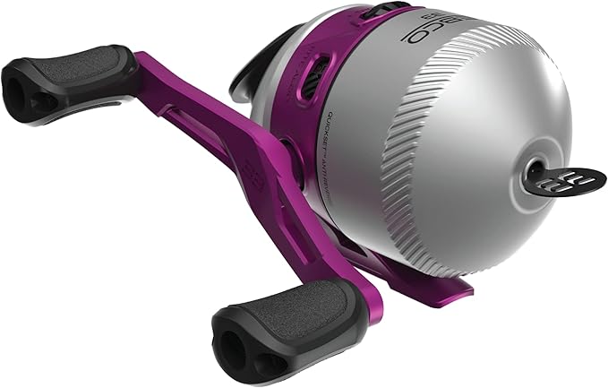 Zebco 33 Spincast Fishing Reel, Size 30 Reel, Right or Left-Hand Retrieve, Built-in Bite Alert, Durable All-Metal Gears, Silver/Pink (Clam Packaging)
