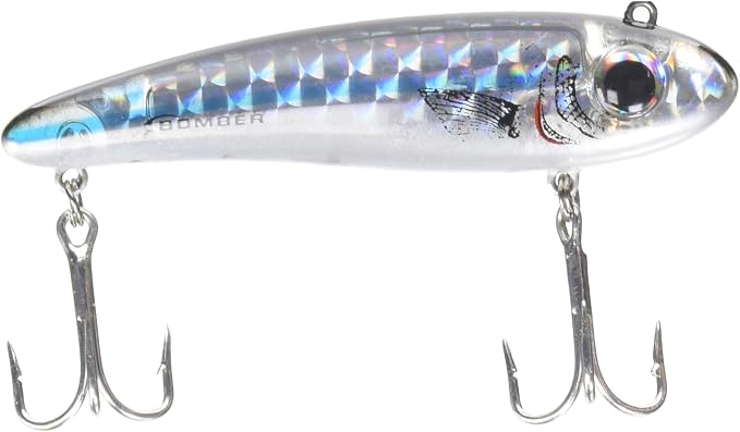 Bomber Lures Mullet Slow-Sinking Twitch / Walking Saltwater Fishing Lure - Excellent for Speckled Trout, Redfish, Stripers and More, 3 1/2 Inch, 5/8 Ounce