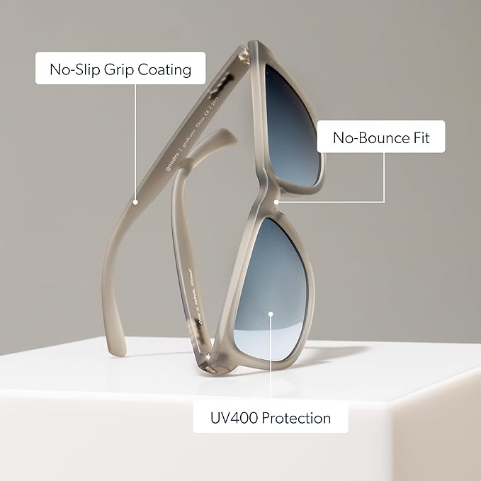 goodr Polarized Sunglasses, Medium Sized (OG), UV400 Protection, No Slip, No Bounce