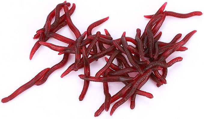 Earthworm Bait, Soft Insects Fishing Lure 200PCS Fishing Lure 4cm Soft Insects False Earthworm Sea Bait Soft Lures Bloodworm Lures Artificial Baits