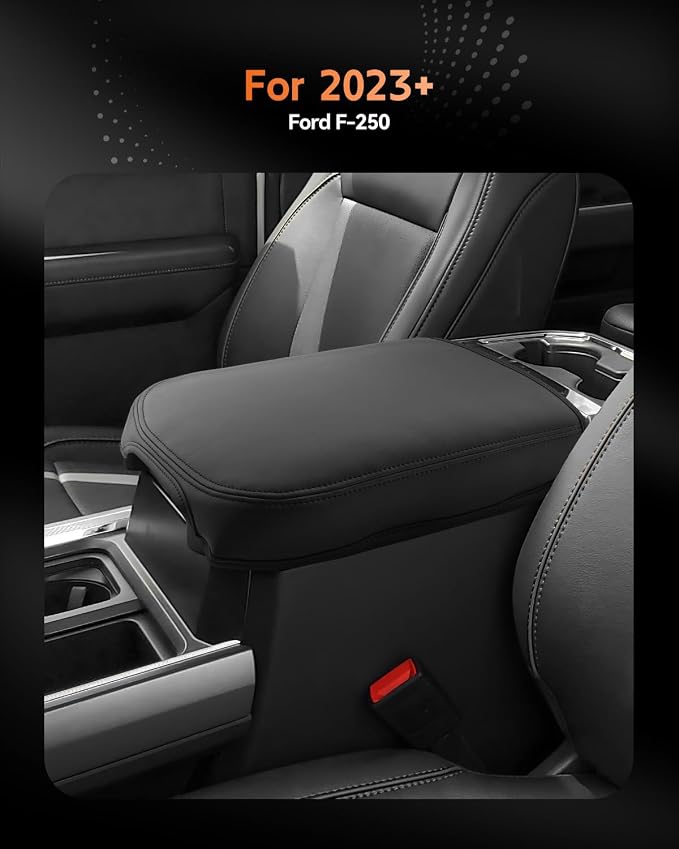 CDEFG for 2023-2025 2026 Ford F-250 F350 F450 F550 Super Duty Center Console Cover Armrest Box Cover for F250 (XL, XLT, Lariat, King Ranch, Platinum) Accessories Console Arm Rest Protector