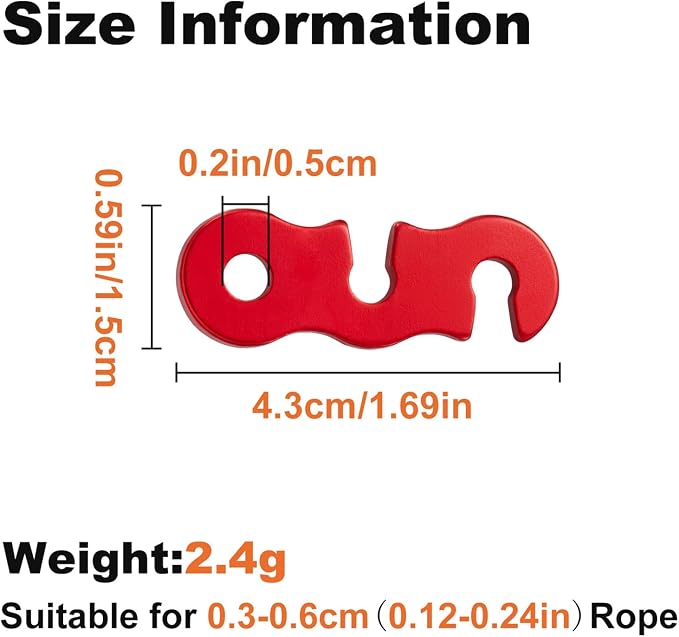SATINIOR 20 Pieces Guyline Tensioner Aluminum Alloy Tent Cord Paracord Tensioner Guy Line Rope Adjusters Cord Tighteners for Outdoor Tent Camping Hiking Accessories