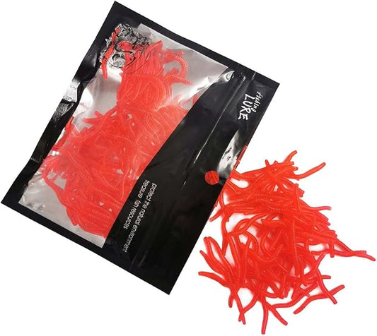 1.6in/3.3/3.9in Fishing Soft Lure Trout Worm Earthworm Bait Lifelike Fake Bloodworm Grub Worm Soft Fishing Lure Baits