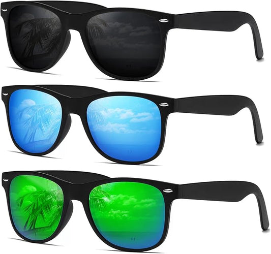 DEMIKOS Sunglasses Men Polarized Sunglasses for Mens Womens Retro Mirror Lens for Driving Fishing UV Protection