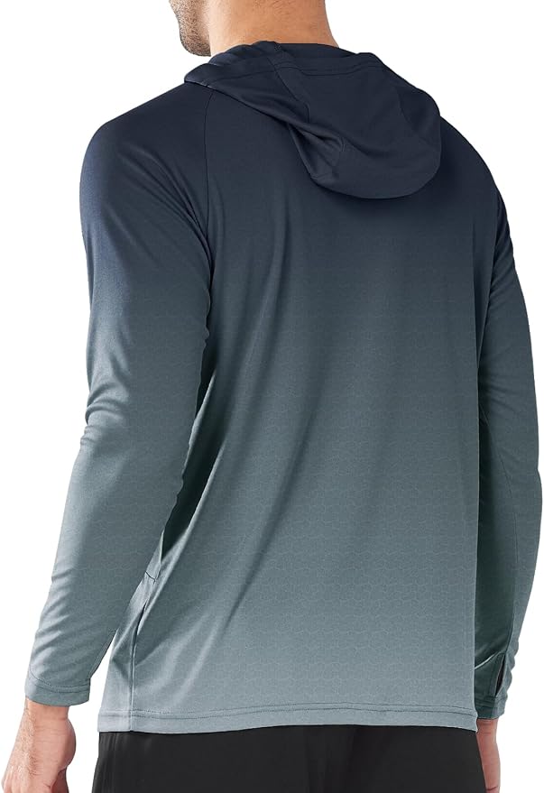 NORTHYARD Men's UPF 50+ Rash Guard Hoodie Long Sleeve Sun Protection Shirt Fishing Swim Beach Hiking Quick Dry Lightweight