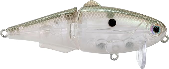 Strike King (HCWS2-568) Wake Shad Fishing Lure, Single Jointed Swimming Topwater Wakebait, 1-Ounce, Size 2 Treble Hooks, Green Gizzard Shad