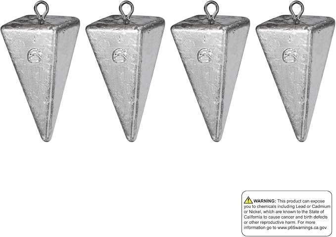 Triangle Fishing Weights 4-Sided Pyramid Sinkers Lead Fishing Weights and Sinkers for Saltwater Ocean Surf 1oz-32oz/2LB