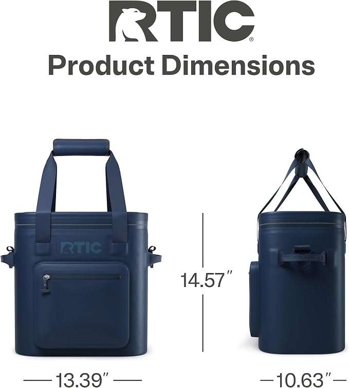 RTIC Ultra-Tough Soft Cooler Pro, Insulated, Waterproof, Leak Proof, Portable Floating Bag for Beverage, Drink, Lunch, Outdoor, Beach, Car, Camping, Picnic, Fishing, Boat