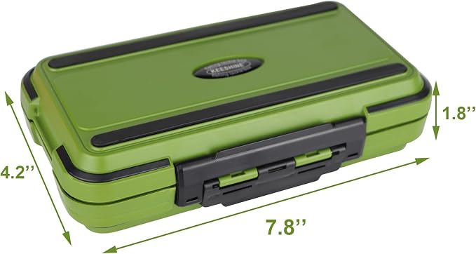 small tackle box, mini waterproof fishing tackle box organizer, double sided organizer travel box(L Green)