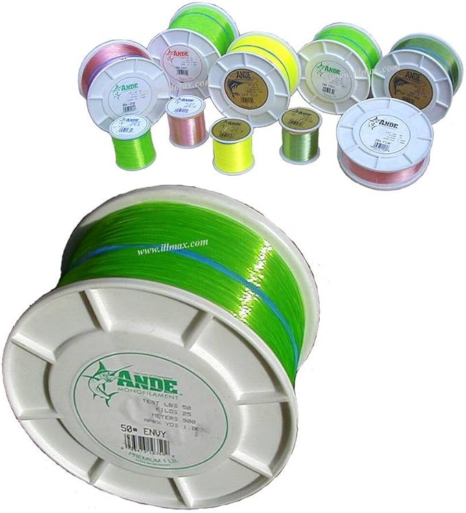Ande A14-40GE Premium Monofilament, 1/4-Pound Spool, 40-Pound Test, Bright Green Finish