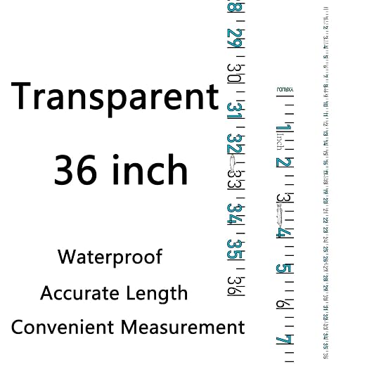 Fish Ruler Sticker 36" Clear Boat Measuring Tape 2Pcs Adhesive Fish Measuring Sticker Adhesive Fish Ruler for Boat Truck Rod Kayak