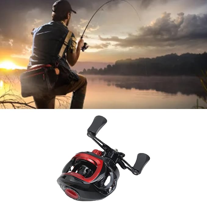Metal Baitcasting Reel Lightweight Powerful Smooth, Long Cast Fishing Reel for Saltwater Freshwater, Anti Explosion Line Function, 7.2:1 Gear Ratio, 8kg Braking Force