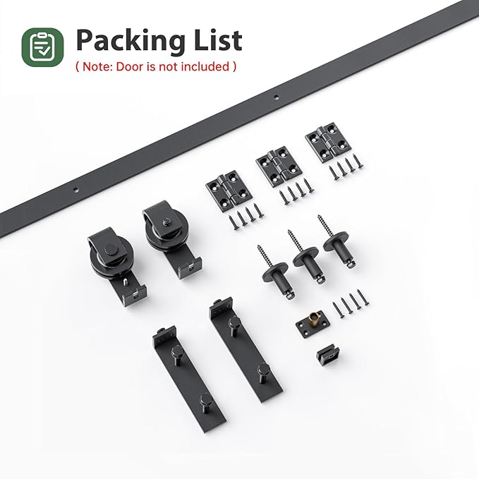 34" Bifold Sliding Barn Door Hardware Track Kit,Side Mounted Black J Shape Roller,Smoothly and Quietly,Assembly Easy,Fit Double 15" Bi-Folding Doors (Door Not Included)