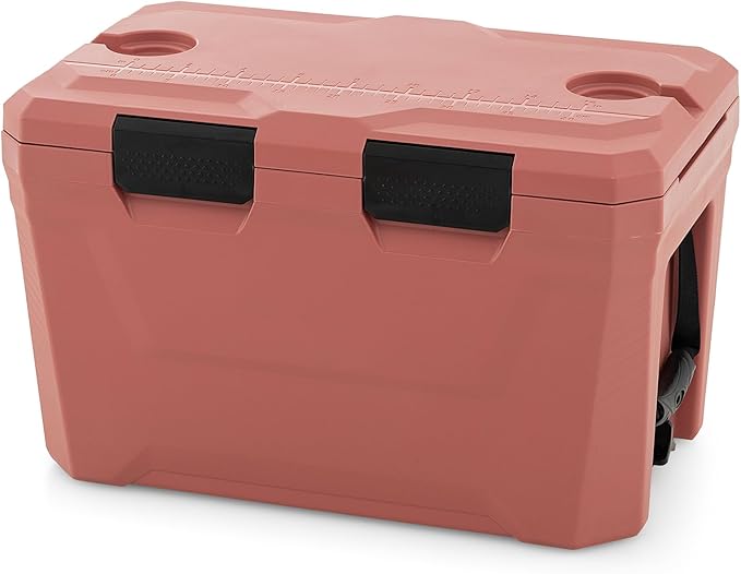 KOTEK 21qt Hard Cooler, Insulated Portable Ice Chest with Drain Plug, Bottle Opener & Cup Holders, Outdoor Cooler with Handle for Camping, Beach, Fishing and Boating